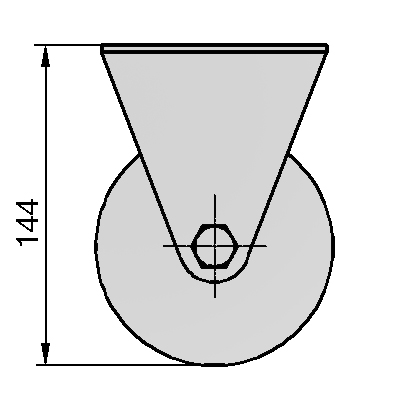 Rueda giratoria rígida de goma con núcleo de acero de 4" (negra)